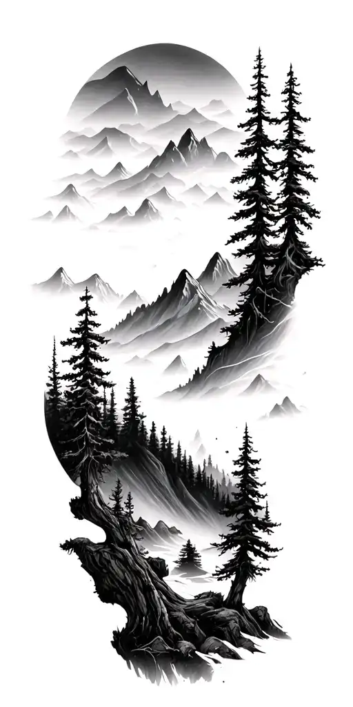 Trees And Mountains