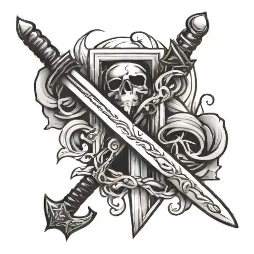 The Word Cleaner With A Sword Going Across Underneath It In A Sleek Minimalist Way