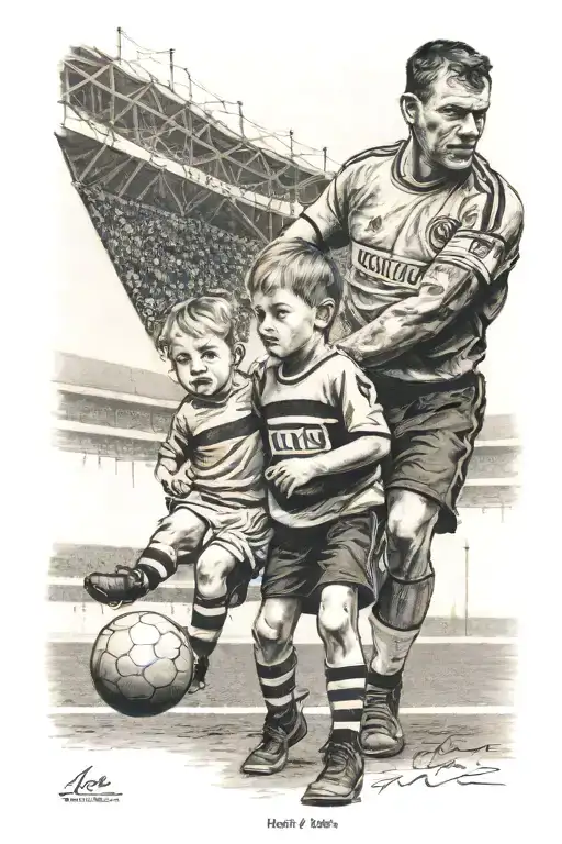 1907 Rwe Stadium With Child And Father