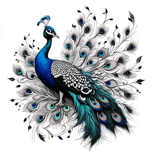 Peacock Full Shoulder To Elbow Length