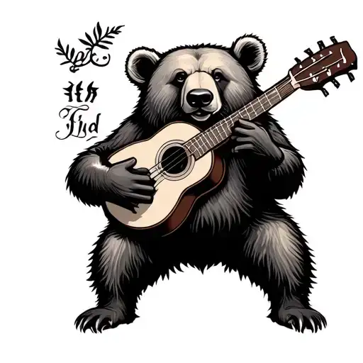 Russian Bear Holding Balalaika