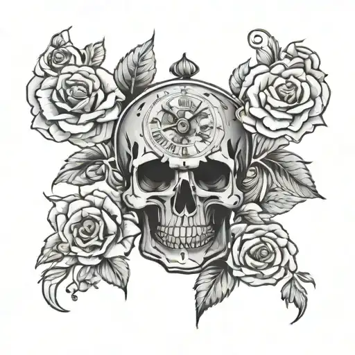 Skull Roses Clock Hand