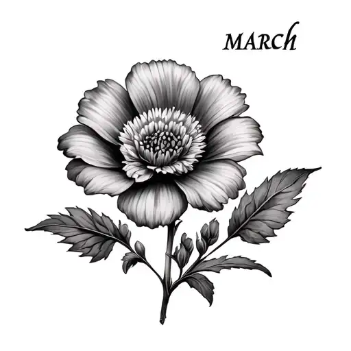 March Birth Flower With The Name Dallas As The Stem