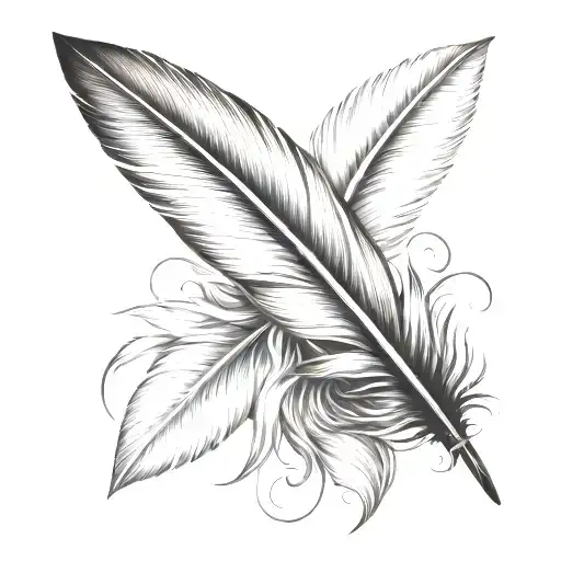 Feather Quill Scrawling Line