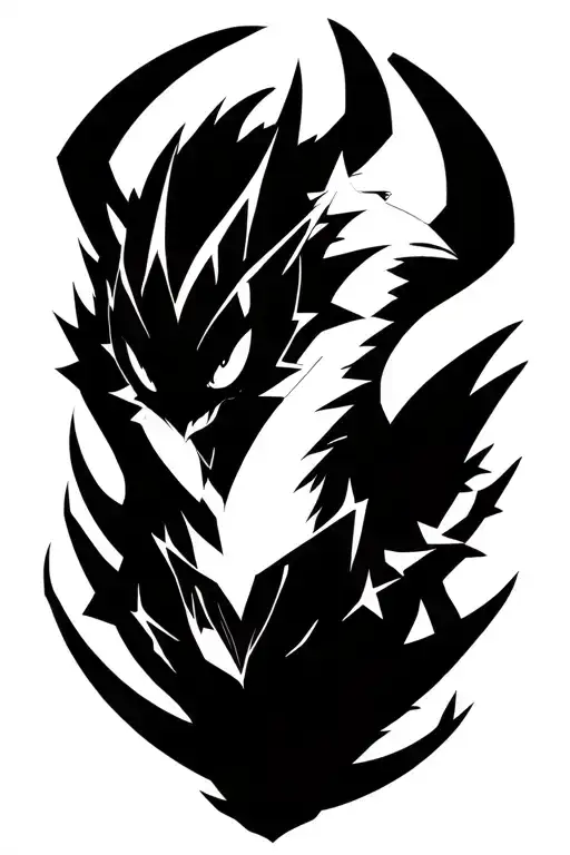 Giratina Altered Form From Pokemon In Cyber Sigilism Art Style
