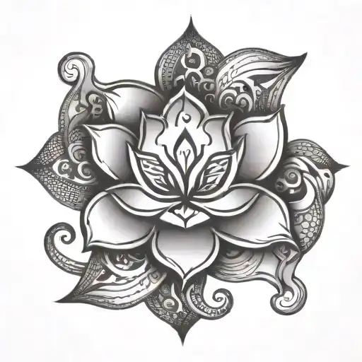 Lotus Om Symbol Intertwined