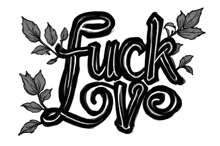 Fuck Love In Cursive Writing