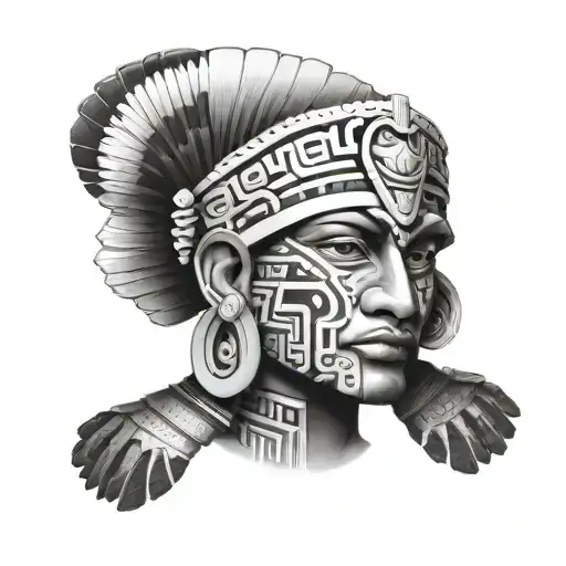 Aztec With Rosery Wrapped Around The Hand