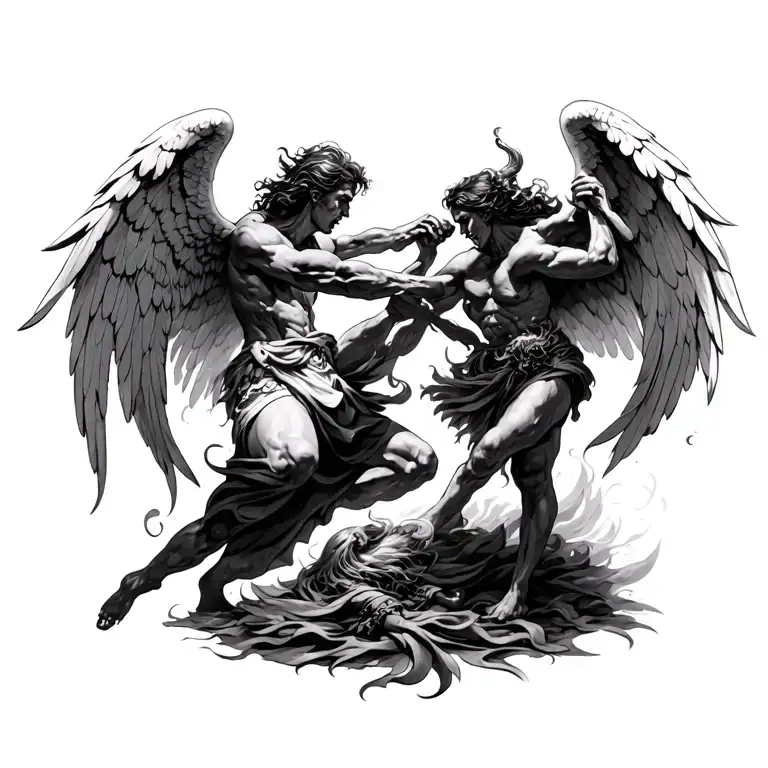 Angels And Demons Fighting