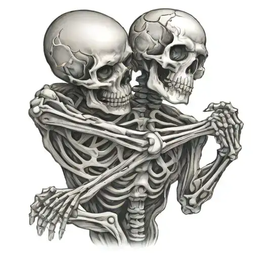 Two Skeleton Arms Hug Your Body Similar