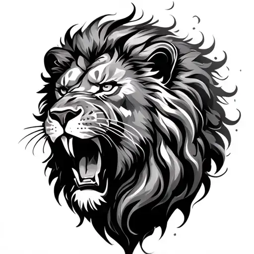 Floating Lion Head Roaring Lion