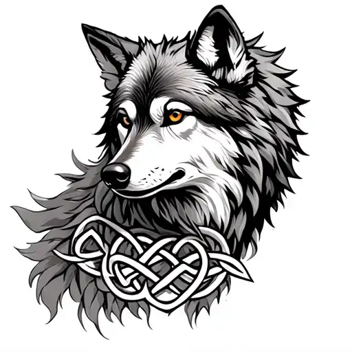 Wolf With Celtic Knot