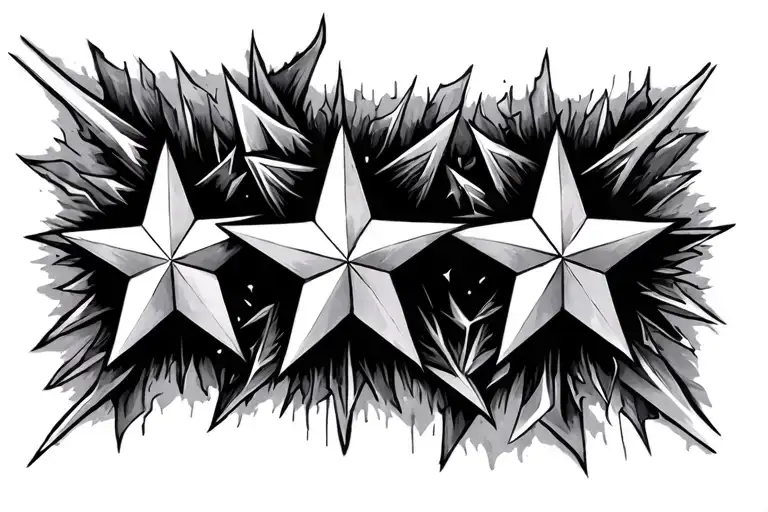 Stars Tattoo Collarbone Male