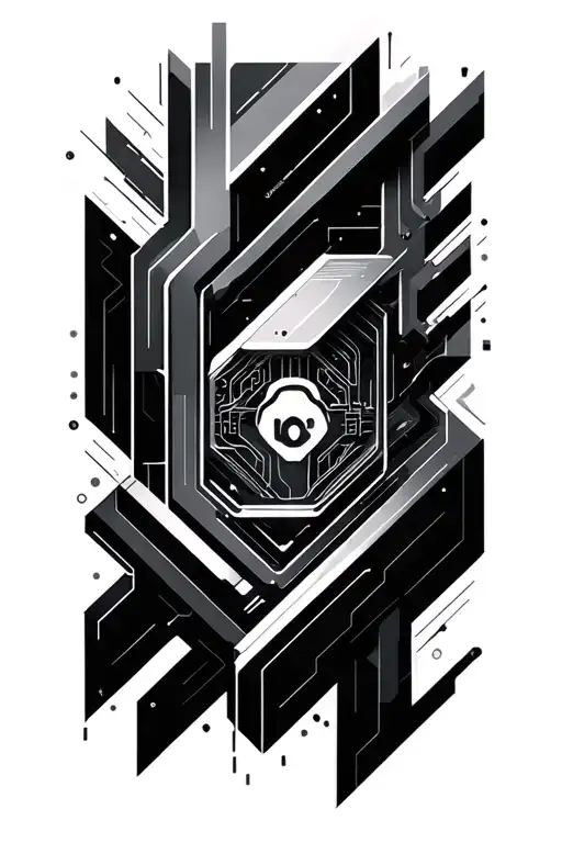 Intricate Geometric Patterns Related To Computers And Cyber Security