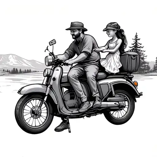 Traveling Dad And Daughter