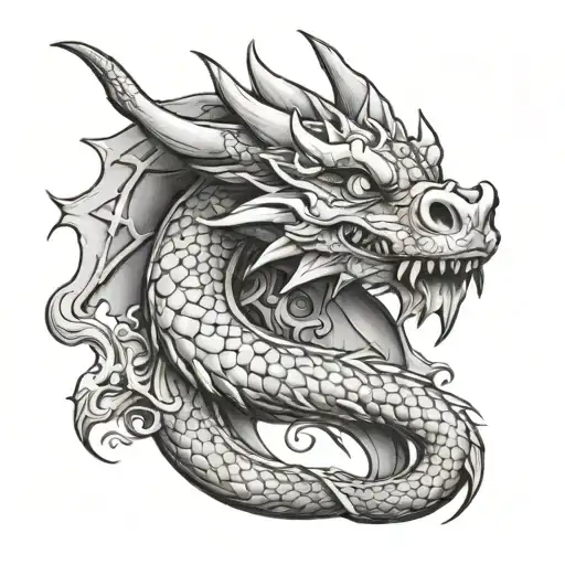 Dragon Ear Back Tattoo Design