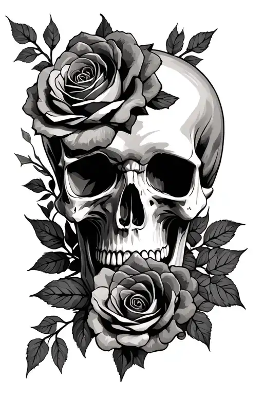 Skull With Roses Sleeve