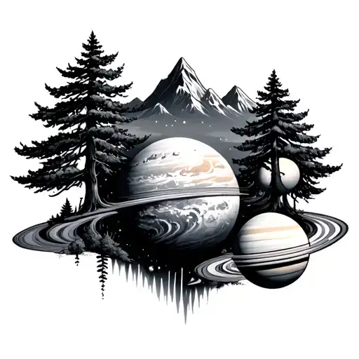 Solar System Nature Trees Mountain