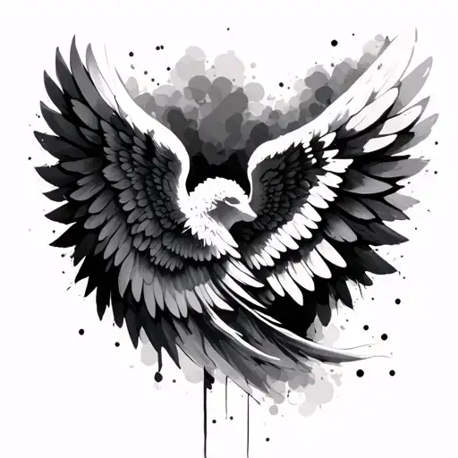 Brush Stroke Angel Wings