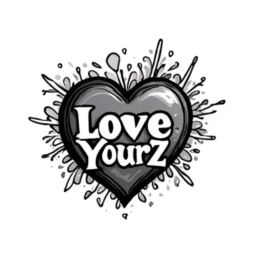 A Heart With The Words Love Yourz In It