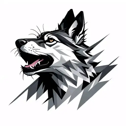 Geometric Wolf Howling
