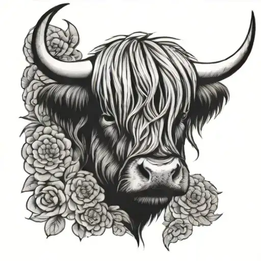 Mandala Highland Cow Head
