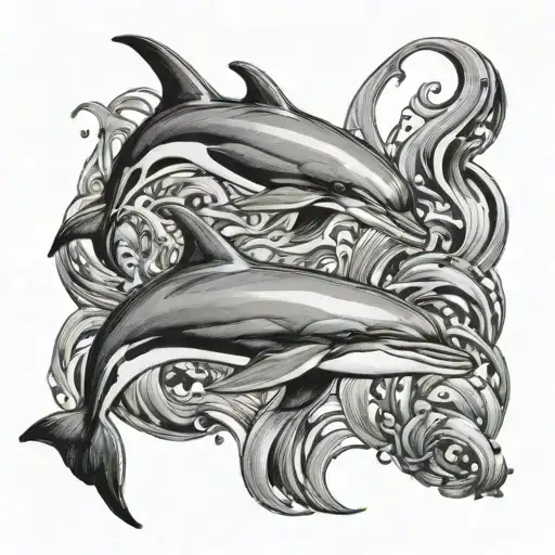 Dolphins Swimming In The Ocean