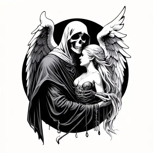 Grim Reaper And Inverted Angel