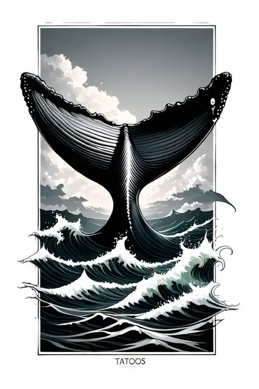Whale Tail And Waves