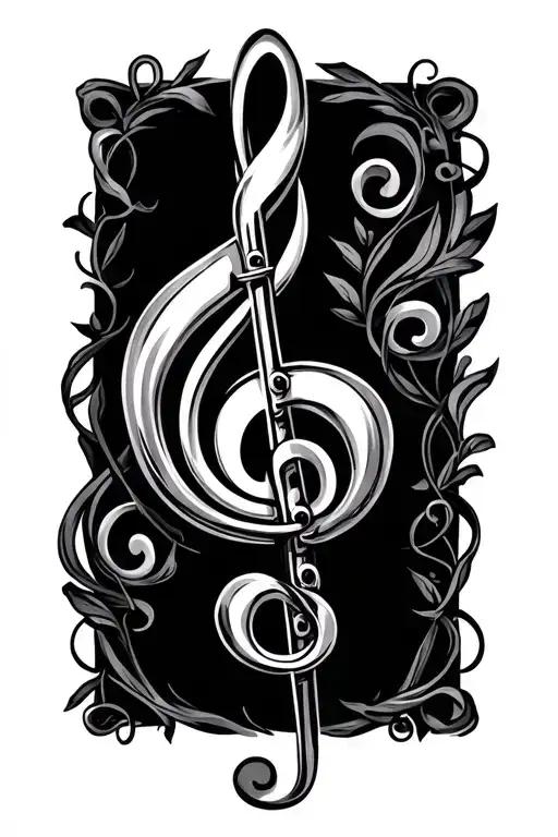 Flute With Treble Clef