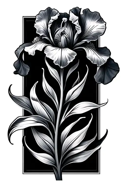 Iris Flower With Music Note Integrated Within The Handle