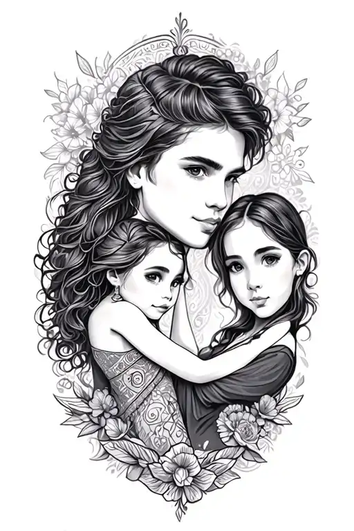 Father Daughter Tattoo Design Inspired