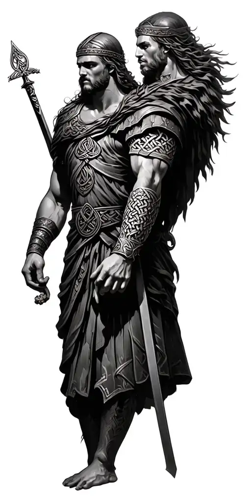 Britannic Warriors From The Roman Era And Celtic Knot As A Sleeve For My Left Arm