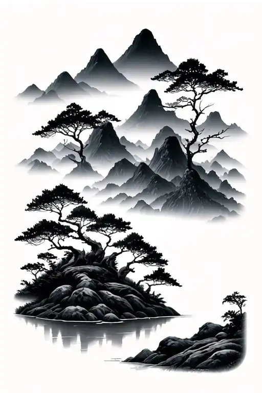 Bamboo Forest Landscape Mountains