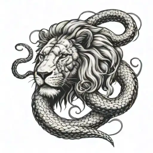 Lion And A Snake