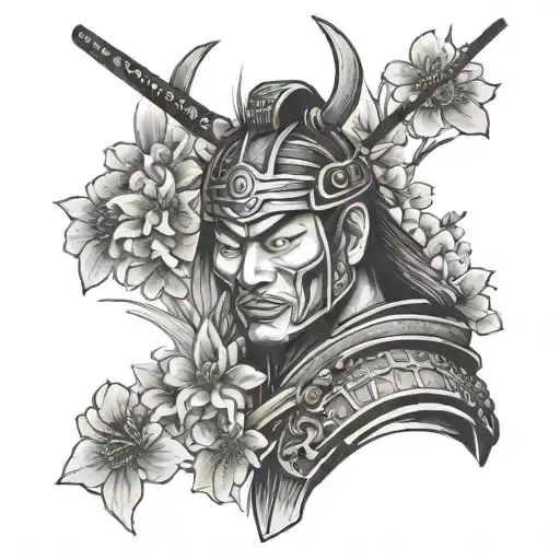 Samurai With Flowers
