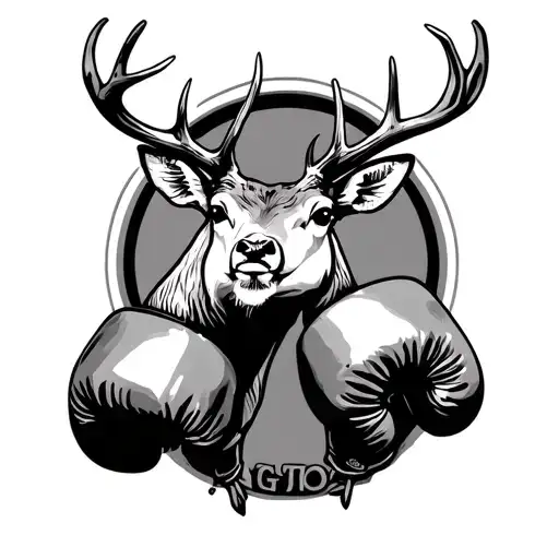 Boxing Gloves Deer Tombstone With Waiting On A Friend