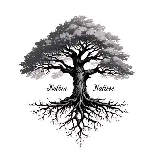 Tree With Name In Roots