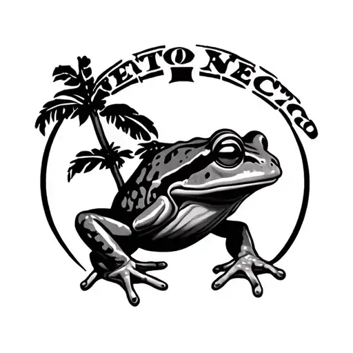 Puerto Rica Flag With Frog