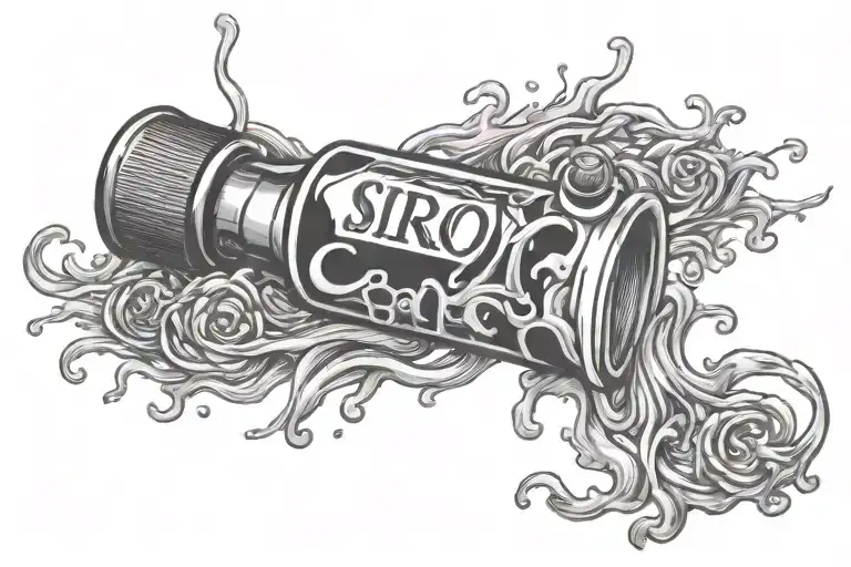 Cough Syrup Dripping On The Word Siroo