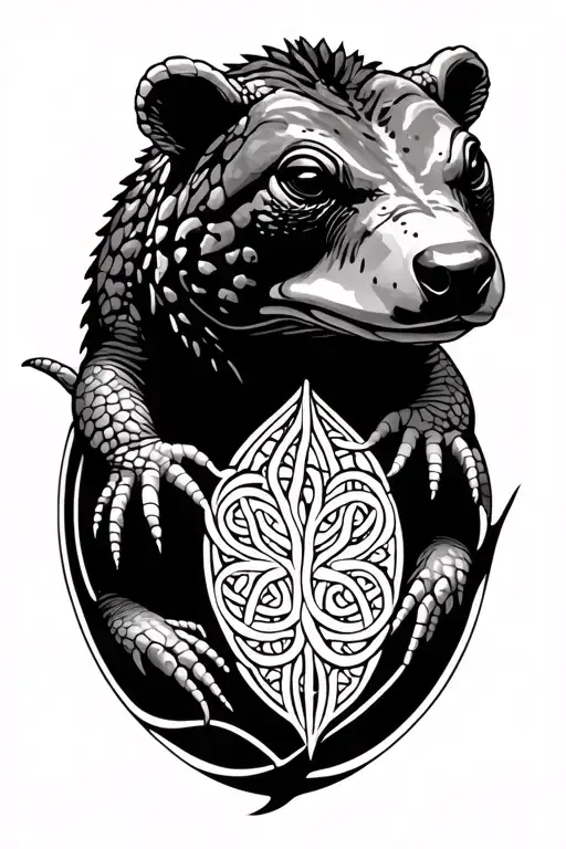 Seed Of Life On A Bufo Toad With A Bear Head