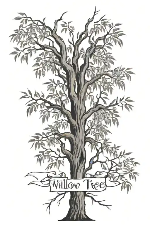 Willow Tree With 2004 Written And Libra