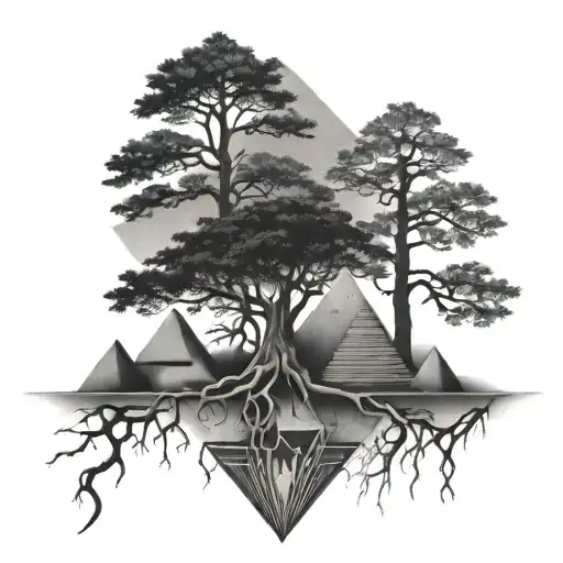 Tree Roots And Pyramids