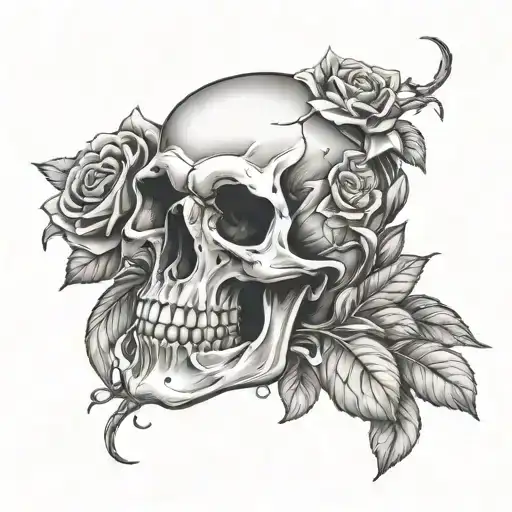 Skull With Roses