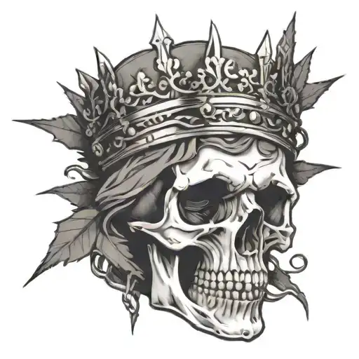 Skull Wearing A Crown Of Thorns
