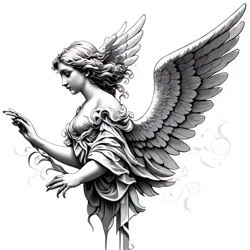 Concept Style Angel Tattoo Design