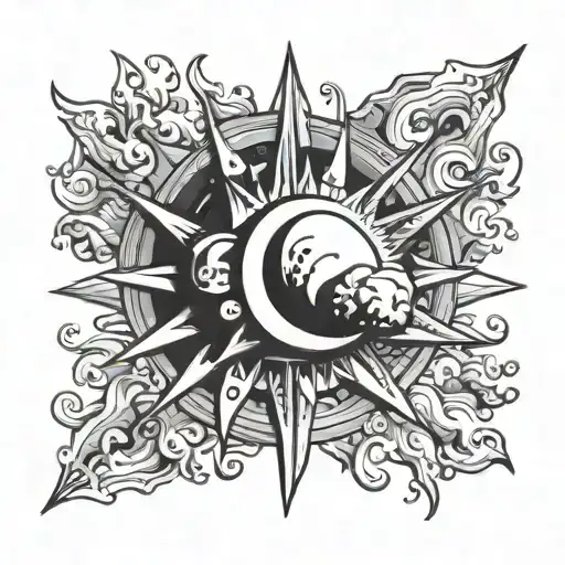 Moon On Top Of A Star On Top Of The Sun