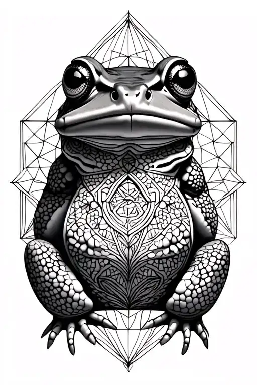 Bufo Toad With Sacred Geometry