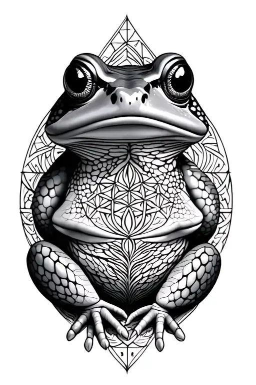 Bufo Toad With Sacred Geometry