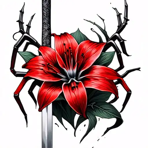 Red Spider Lily With Sword
